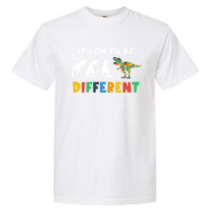 Autism Awareness Dinosaur Its Ok To Be Different Funny Gift Garment-Dyed Heavyweight T-Shirt