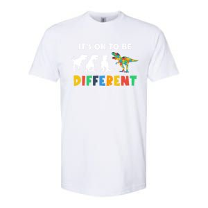 Autism Awareness Dinosaur Its Ok To Be Different Funny Gift Softstyle CVC T-Shirt