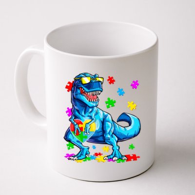 Autism Awareness Dinosaurs Autistic T Rex Heart Gift Coffee Mug