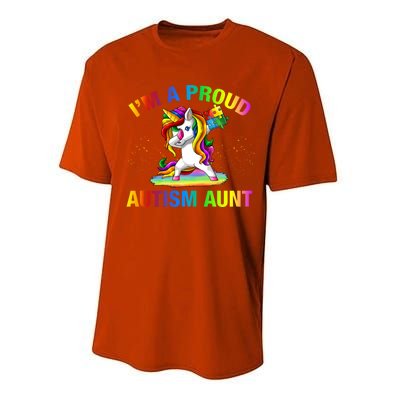 Autism Awareness Dabbing Unicorn Proud Autism Aunt Gift Performance Sprint T-Shirt