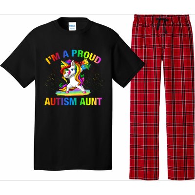 Autism Awareness Dabbing Unicorn Proud Autism Aunt Gift Pajama Set