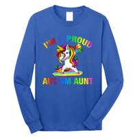 Autism Awareness Dabbing Unicorn Proud Autism Aunt Gift Long Sleeve Shirt