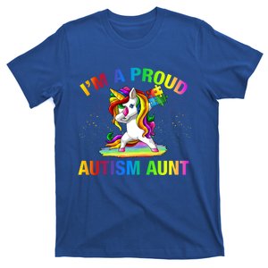 Autism Awareness Dabbing Unicorn Proud Autism Aunt Gift T-Shirt