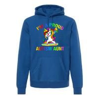 Autism Awareness Dabbing Unicorn Proud Autism Aunt Gift Premium Hoodie