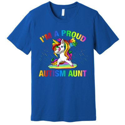 Autism Awareness Dabbing Unicorn Proud Autism Aunt Gift Premium T-Shirt