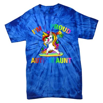 Autism Awareness Dabbing Unicorn Proud Autism Aunt Gift Tie-Dye T-Shirt