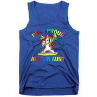 Autism Awareness Dabbing Unicorn Proud Autism Aunt Gift Tank Top