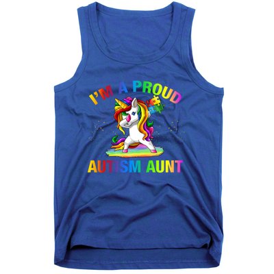 Autism Awareness Dabbing Unicorn Proud Autism Aunt Gift Tank Top