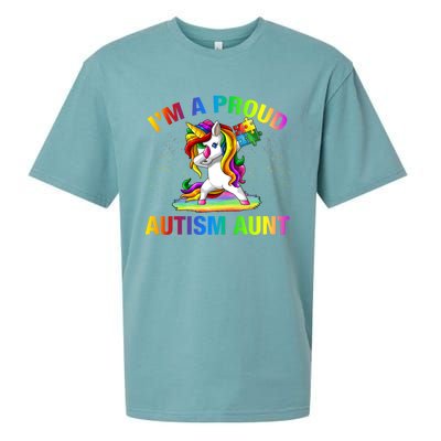 Autism Awareness Dabbing Unicorn Proud Autism Aunt Gift Sueded Cloud Jersey T-Shirt