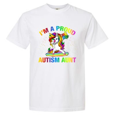 Autism Awareness Dabbing Unicorn Proud Autism Aunt Gift Garment-Dyed Heavyweight T-Shirt