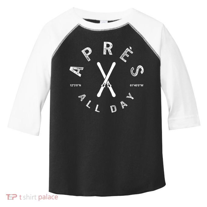 Apres All Day Winter Sports Apres Ski Lover Skiing Skier Cool Gift Toddler Fine Jersey T-Shirt
