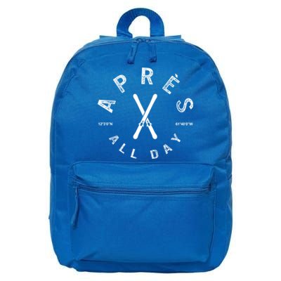 Apres All Day Winter Sports Apres Ski Lover Skiing Skier Cool Gift 16 in Basic Backpack