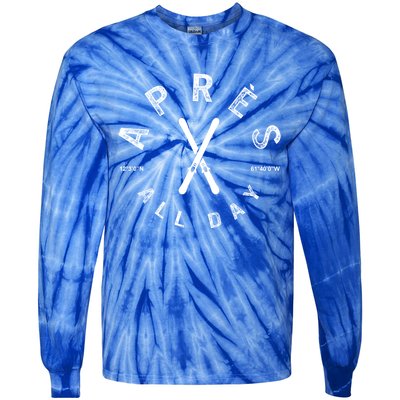 Apres All Day Winter Sports Apres Ski Lover Skiing Skier Cool Gift Tie-Dye Long Sleeve Shirt