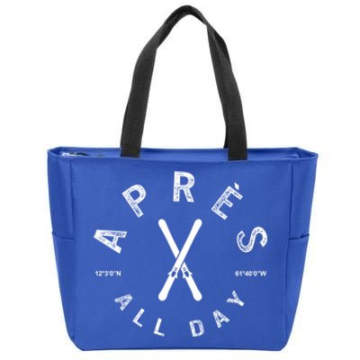 Apres All Day Winter Sports Apres Ski Lover Skiing Skier Cool Gift Zip Tote Bag