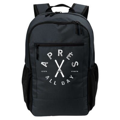 Apres All Day Winter Sports Apres Ski Lover Skiing Skier Cool Gift Daily Commute Backpack