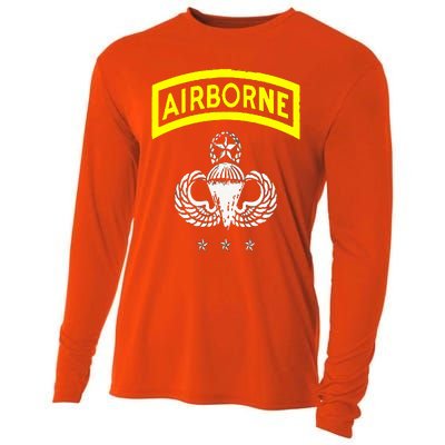 Army Airborne Division Veterans Day Gift Cooling Performance Long Sleeve Crew