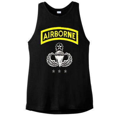 Army Airborne Division Veterans Day Gift Ladies PosiCharge Tri-Blend Wicking Tank