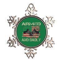 Armed And Dadly Funny Deadly Father Day Metallic Star Ornament