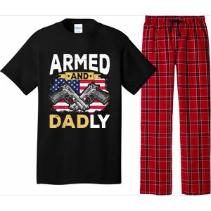 Armed And Dadly Funny Deadly Father USA Flag Fathers Day Pajama Set