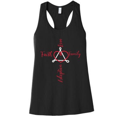 Adoption Announcement Day Family Faith Love Women's Racerback Tank