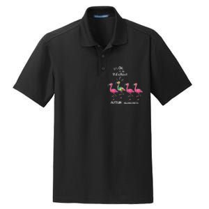 Autism Awareness Day Flamingo It's Ok To Be Different Dry Zone Grid Polo