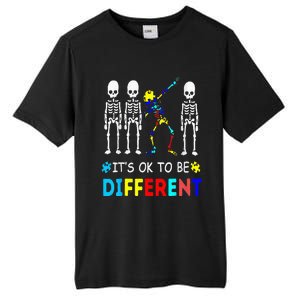 Autism Awareness Dabbing Skeleton It's Ok To Be Different Tall Fusion ChromaSoft Performance T-Shirt