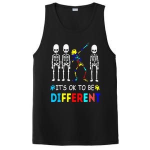 Autism Awareness Dabbing Skeleton It's Ok To Be Different PosiCharge Competitor Tank