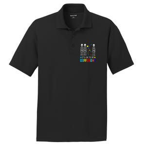 Autism Awareness Dabbing Skeleton It's Ok To Be Different PosiCharge RacerMesh Polo