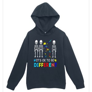 Autism Awareness Dabbing Skeleton It's Ok To Be Different Urban Pullover Hoodie