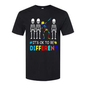 Autism Awareness Dabbing Skeleton It's Ok To Be Different Softstyle CVC T-Shirt