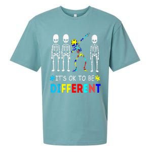 Autism Awareness Dabbing Skeleton It's Ok To Be Different Sueded Cloud Jersey T-Shirt