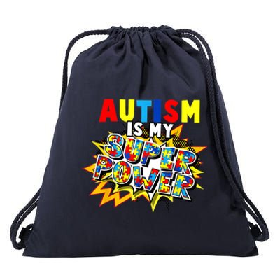 Autism Awareness Day Autism Is My Super Power Gift Drawstring Bag