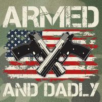 Armed And Dadly Armed And Deadly Daddy Dad Distressed USA American Flag Legacy Tie Dye Trucker Hat