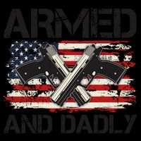 Armed And Dadly Armed And Deadly Daddy Dad Distressed USA American Flag Mug