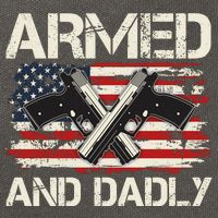 Armed And Dadly Armed And Deadly Daddy Dad Distressed USA American Flag Cotton Canvas Backpack