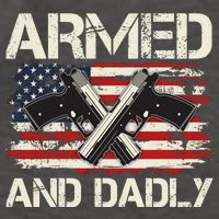 Armed And Dadly Armed And Deadly Daddy Dad Distressed USA American Flag Vector Backpack