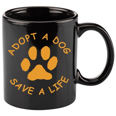 Adopt A Dog Save A Life Rescue Dog 11oz C Handle Ceramic Mug