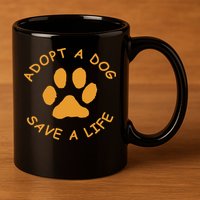 Adopt A Dog Save A Life Rescue Dog 11oz C Handle Ceramic Mug