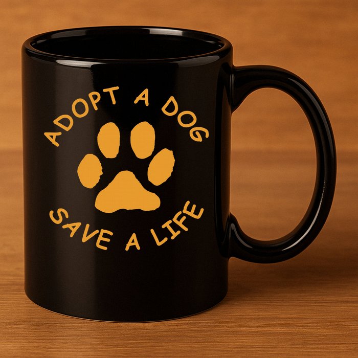 Adopt A Dog Save A Life Rescue Dog 11oz C Handle Ceramic Mug