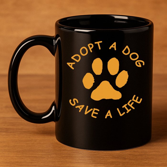 Adopt A Dog Save A Life Rescue Dog 11oz C Handle Ceramic Mug