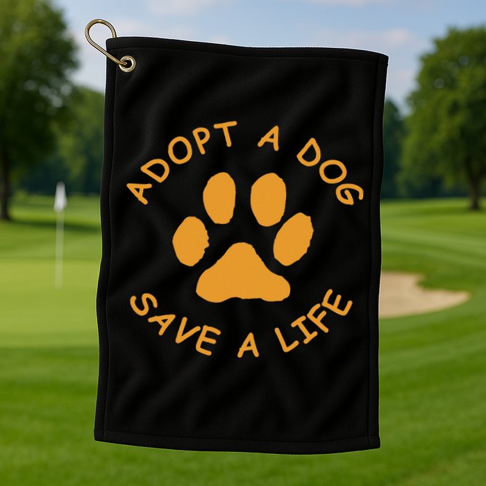 Adopt A Dog Save A Life Rescue Dog Golf Towel
