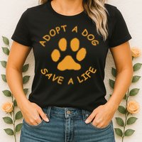 Adopt A Dog Save A Life Rescue Dog Womens T-Shirt