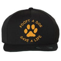 Adopt A Dog Save A Life Rescue Dog Wool Snapback Cap