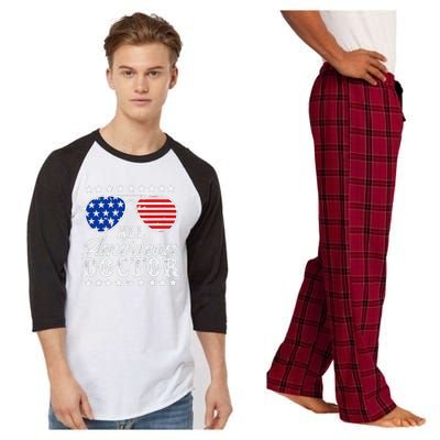 All American Doctor 4th Of July Family Matching Sunglasses Raglan Sleeve Pajama Set