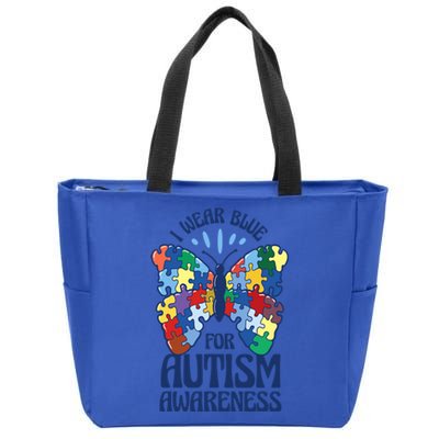 Autism Awareness Day Autism Month Blue Cool Gift Zip Tote Bag