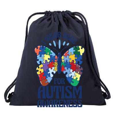 Autism Awareness Day Autism Month Blue Cool Gift Drawstring Bag