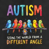 Autism Awareness Different Angle Neurodiversity 7 Panel Mesh Trucker Snapback Hat