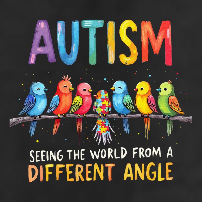 Autism Awareness Different Angle Neurodiversity 7 Panel Mesh Trucker Snapback Hat