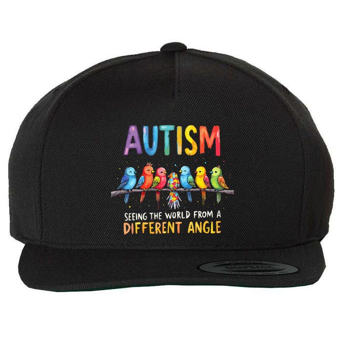 Autism Awareness Different Angle Neurodiversity Wool Snapback Cap
