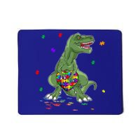 Autism Awareness Dinosaur Funny Gift Tgiftrex Heart Puzzle Pieces Funny Gift Mousepad